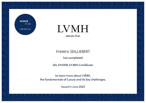 inside lvmh certificate|inside lvmh certificate online.